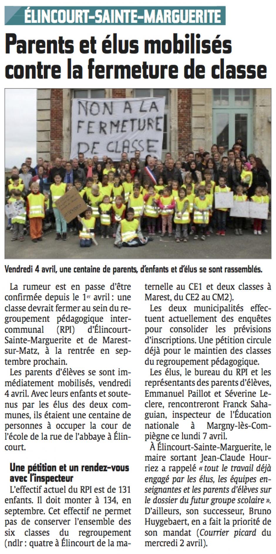 20140407-LeP-Élincourt-Sainte-Marguerite-Parents et élus mobilisés contre la fermeture de classe