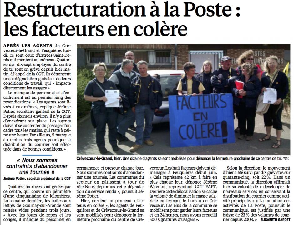 20140521-LeP-Oise-Restructuration à la Poste : les facteurs en colère