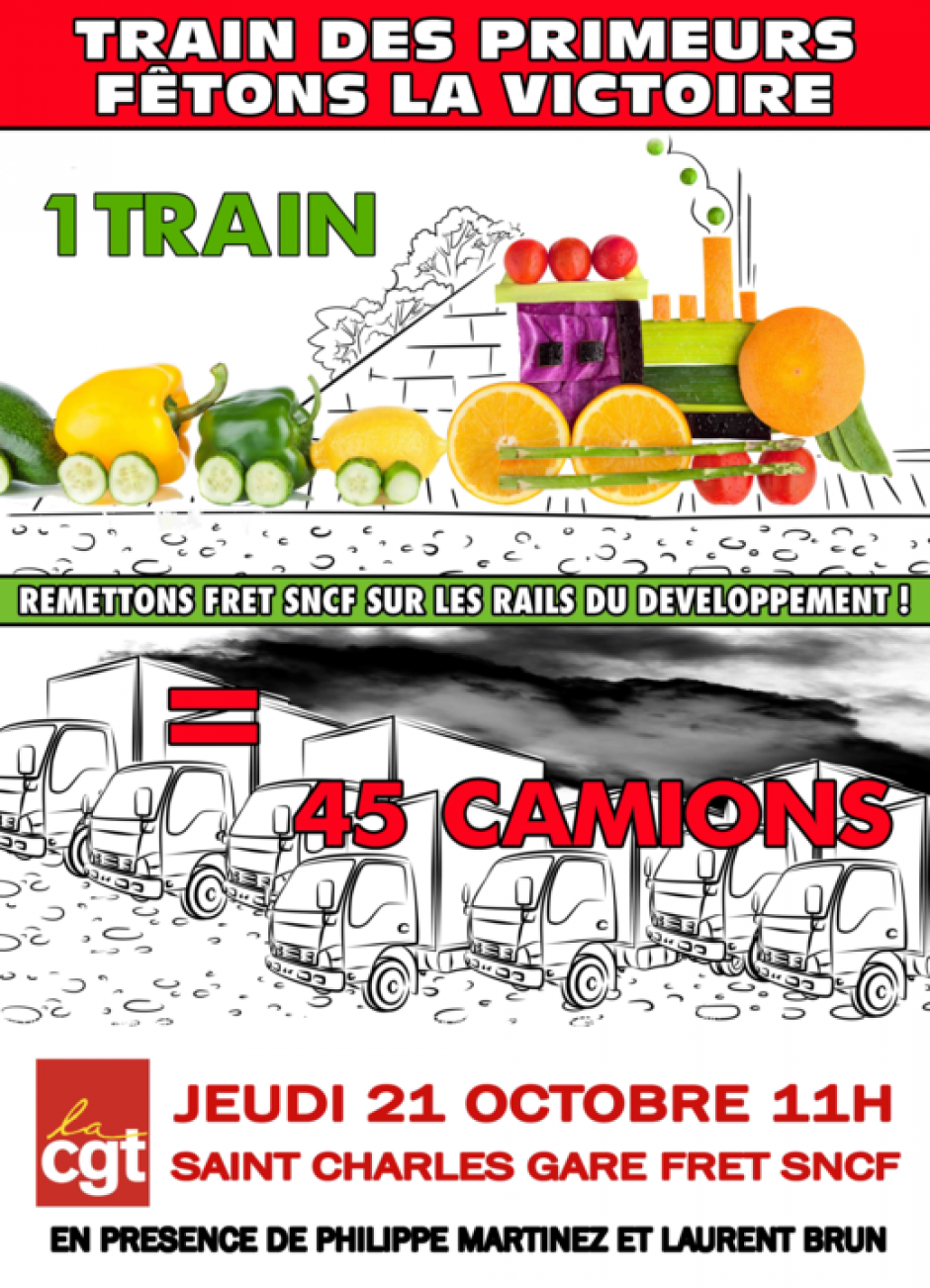 Rassemblement pour la remise en circulation du Train des Primeurs Perpignan-Rungis